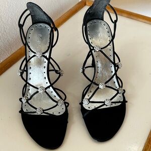 BCBGirls Black Satin Strappy Sandals *Size 6.5